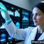 트랜스휴머니즘과 철학적 문제 - **Prompt: "A brilliant female geneticist, in her late 30s with short, neatly styled dark hair, stand...